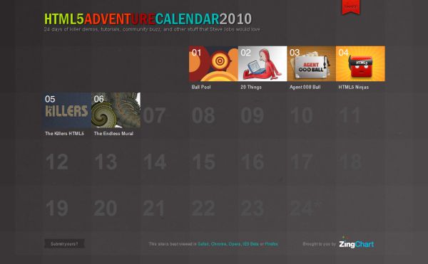 HTML5 Adventure Calendar 2010
