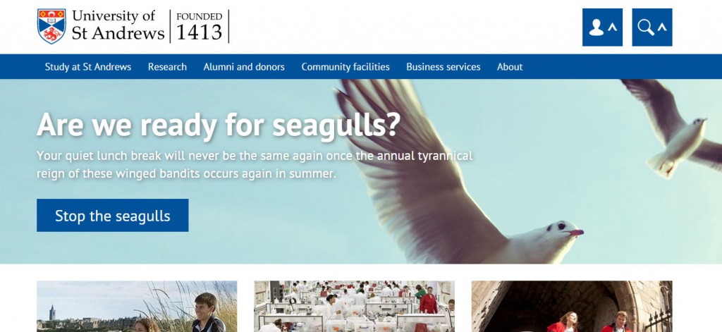 Mock seagulls homepage