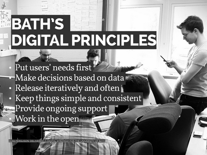 Slide from the University of Bath digital team presentation at IWMW2015
