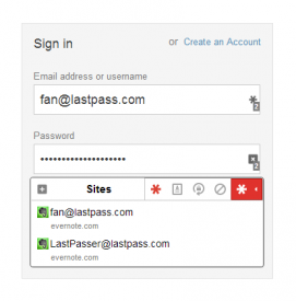 LastPass fills password