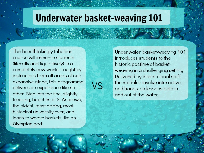 Two description of basket weaving, one is much shorter. 