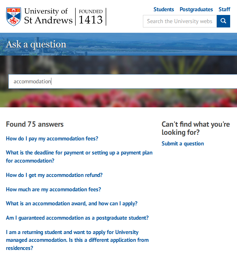 Ask a question screenshot