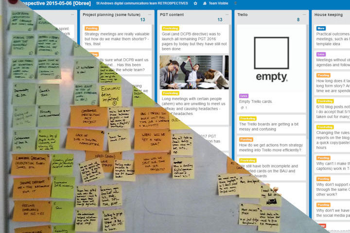 We recently moved our retrospectives from a physical board using Post Its to Trello