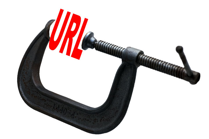 The word URL in a clamp