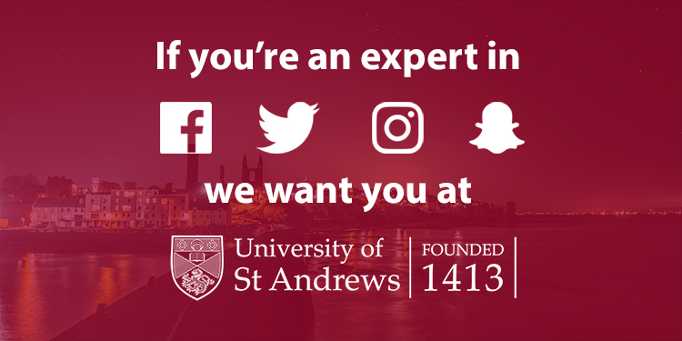 Social media job advert for St Andrews