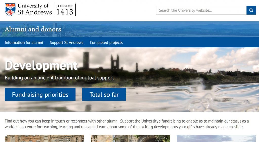 Alumni and donors home page