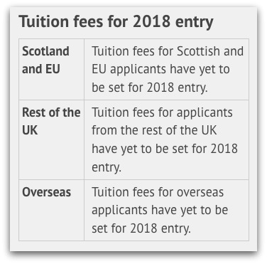 Text from an undergraduate programme which has missing fees information.