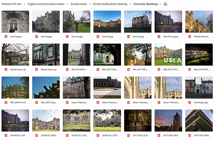 Images of University buildings available in the image bank