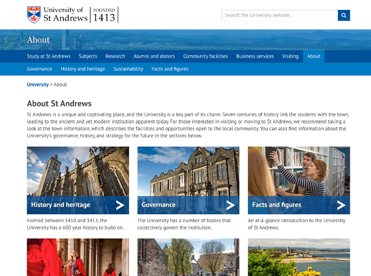 University of St Andrews about page