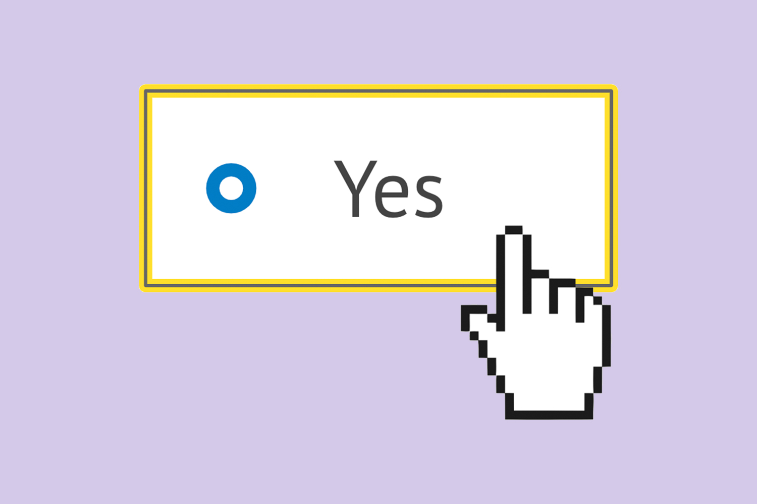 Graphic of large clickable button
