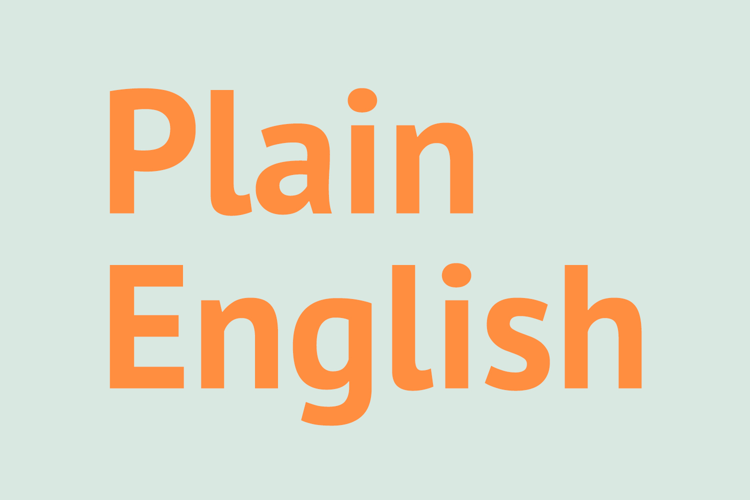 Graphic of plain english