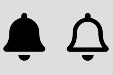 Solid bell icon and hollow bell icon