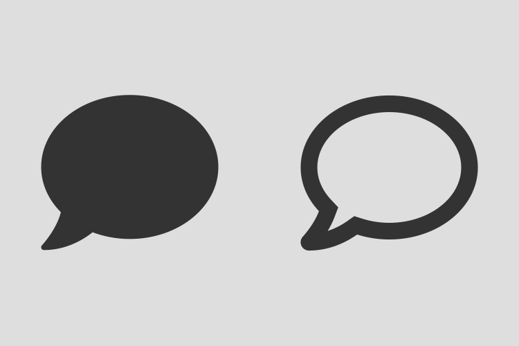 Speech bubble with outline version