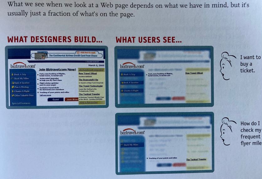 Don't make me think - what designers build, what users see