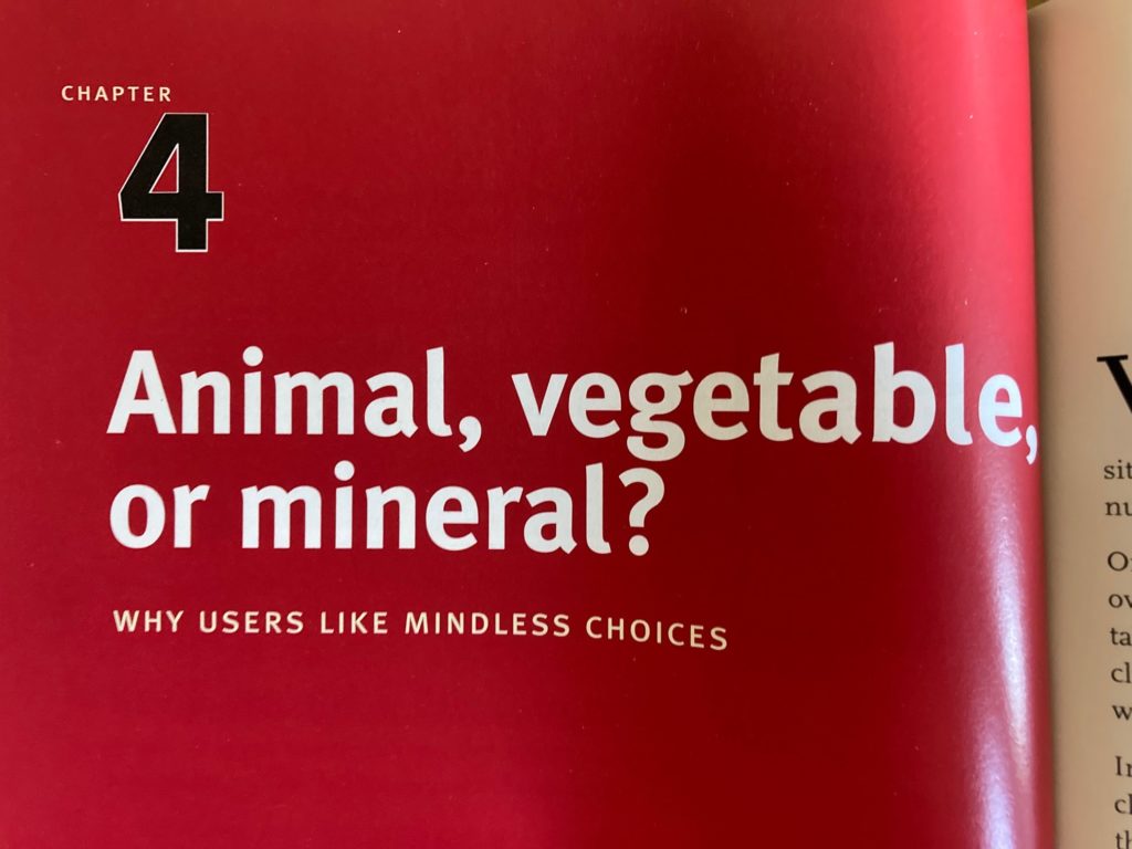 Chapter 4 - animal, vegetable or mineral