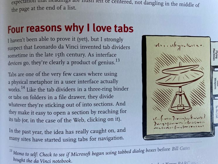 Don't make me think - reasons why I love tabs