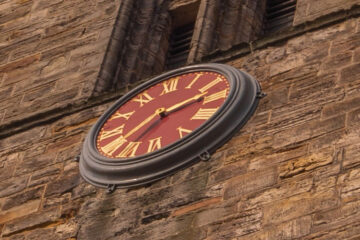 Clock face of St Salvators Chapel
